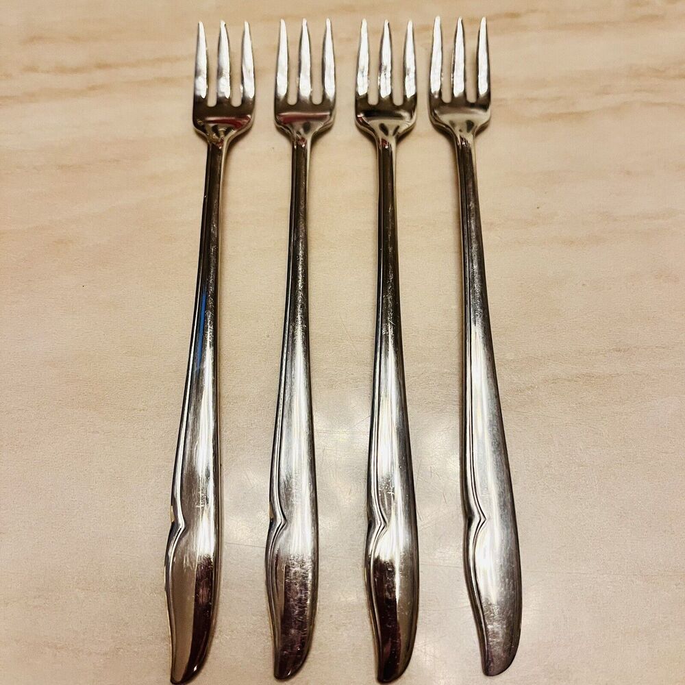4pc Oneida Profile Oneidacraft Deluxe Stainless Flatware Cocktail/Seafood Fork